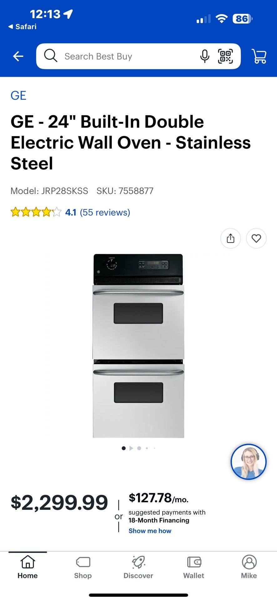 NEW IN BOX GE ❤️24”❤️ ELECTRIC STAINLESS STEEL DOUBLE OVEN WITH A FACTORY WARRANTY 3/31/25