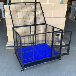 (Brand New) $180 Large Heavy-Duty Dog Crate 41”x31”x34” Single-Door Folding Cage Kennel w/ Plastic Tray