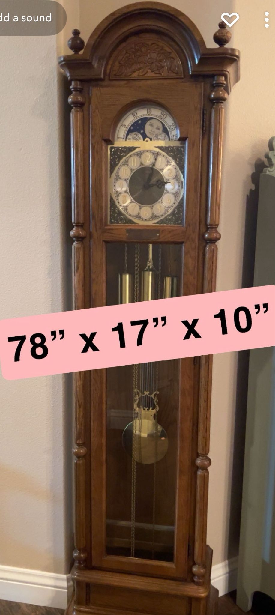 GRANDFATHER CLOCK EXCELLENT WORKING CONDITION