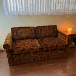 Vintage 70s Boho Velvet Loveseat