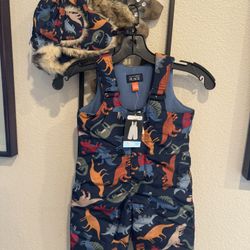 Baby Snow Suit Bib and Hat Size 12-18 Months 