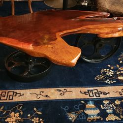 Live Edge Redwood Coffee Table and End Table