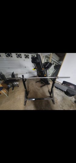 Olympic Bench, Barbell And Squat Rack