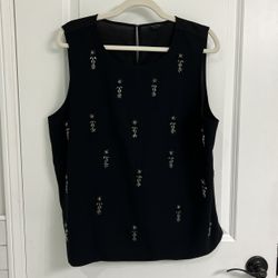 Ann Taylor Sleeveless Embellished Top Size XL