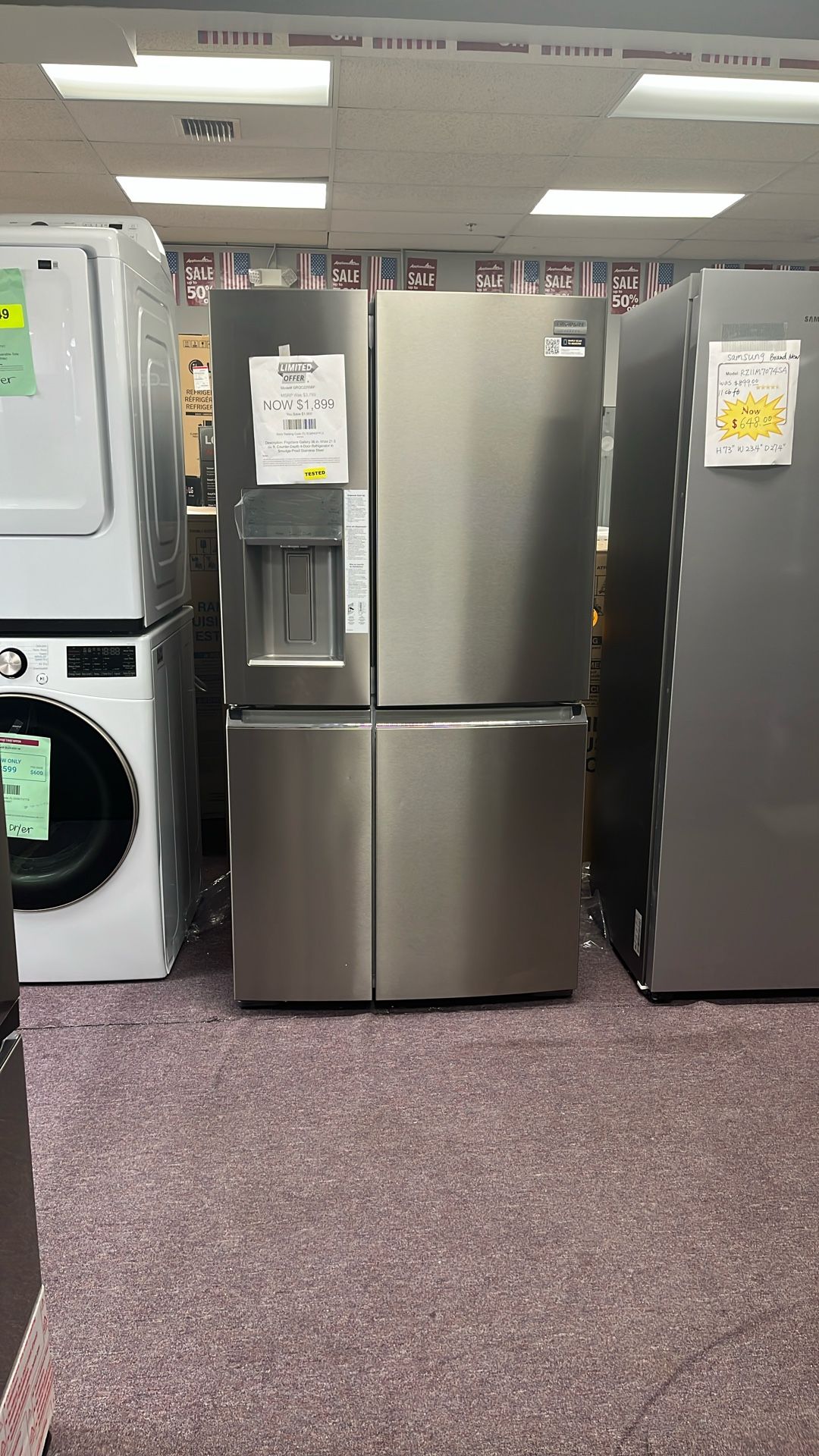 Refrigerator Frigidaire 4 Doors New Open Box 1 Year Warranty 