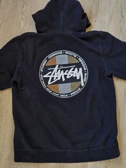 Authentic Stussy Reggae Dot Hooded Sweatshirt Hoodie Dark Grey Size M