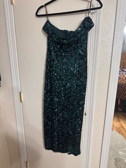 Green Sequin Midi Dress