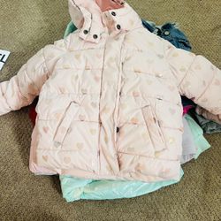 Pink puffer jacket (Size 6)
