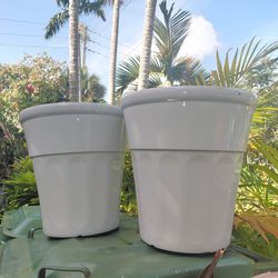Supersized Resin Planters 16" X 16" Lot of 2