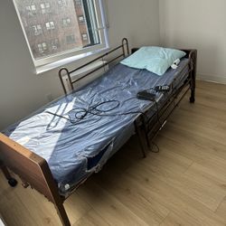 Twin Adjustable Hospital Bed With Mattress