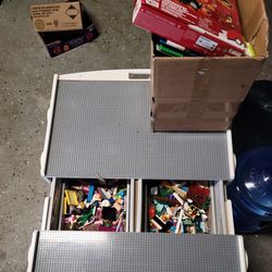 Lego Table W/ Lega And Mega Blocks ***Firm Price Not Interested In Trades**
