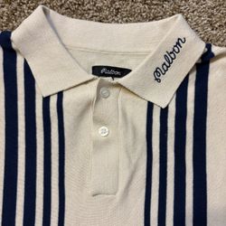 Rare Malbon Golf Vacation Club Gabiano Knit Button Up Golf Polo Mens Size Medium