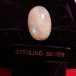 Gorgeous moon ring sterling silver stamped 925 moonstone ring