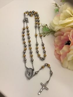 2 Tone STAINLESS STEEL ROSARY