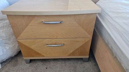 2-Drawer Wood Nightstand Bedside Table