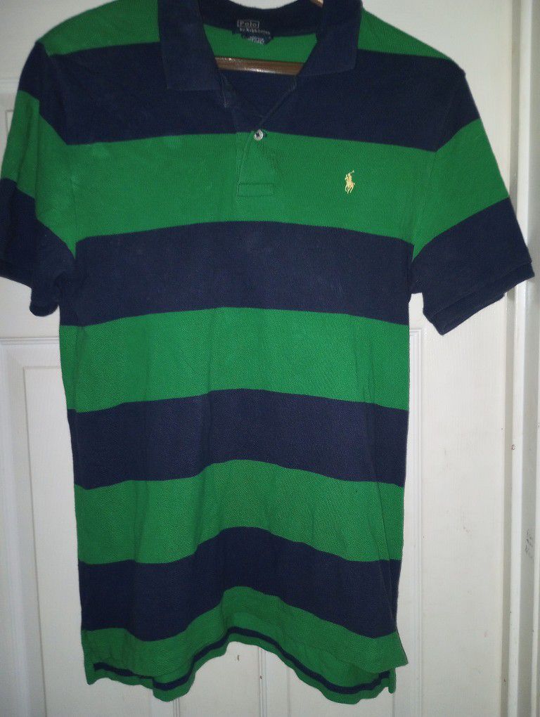 Polo Ralph Lauren Boys Short Sleeve Shirt Green/Black Size XL(18-20)