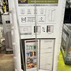 Vissani 7.1 cu. ft. Manual Defrost Convertible Upright Freezer in Stainless Steel Look, Garage Ready