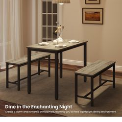 Brand New Fully Assembled Table And Benches