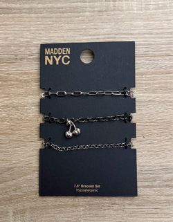 Madden NYC Cherry Charm Bracelet Set New