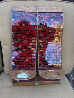 Wall art candle holders