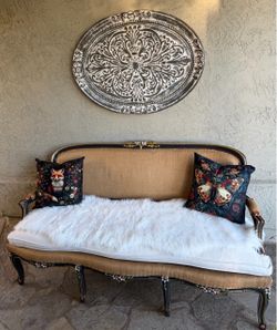 Antique Settee sofa with 2 down Pillows