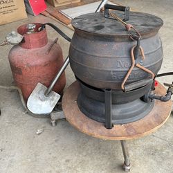 6 Gallon Cauldron With Burner And Stainless Steel Stirrer 