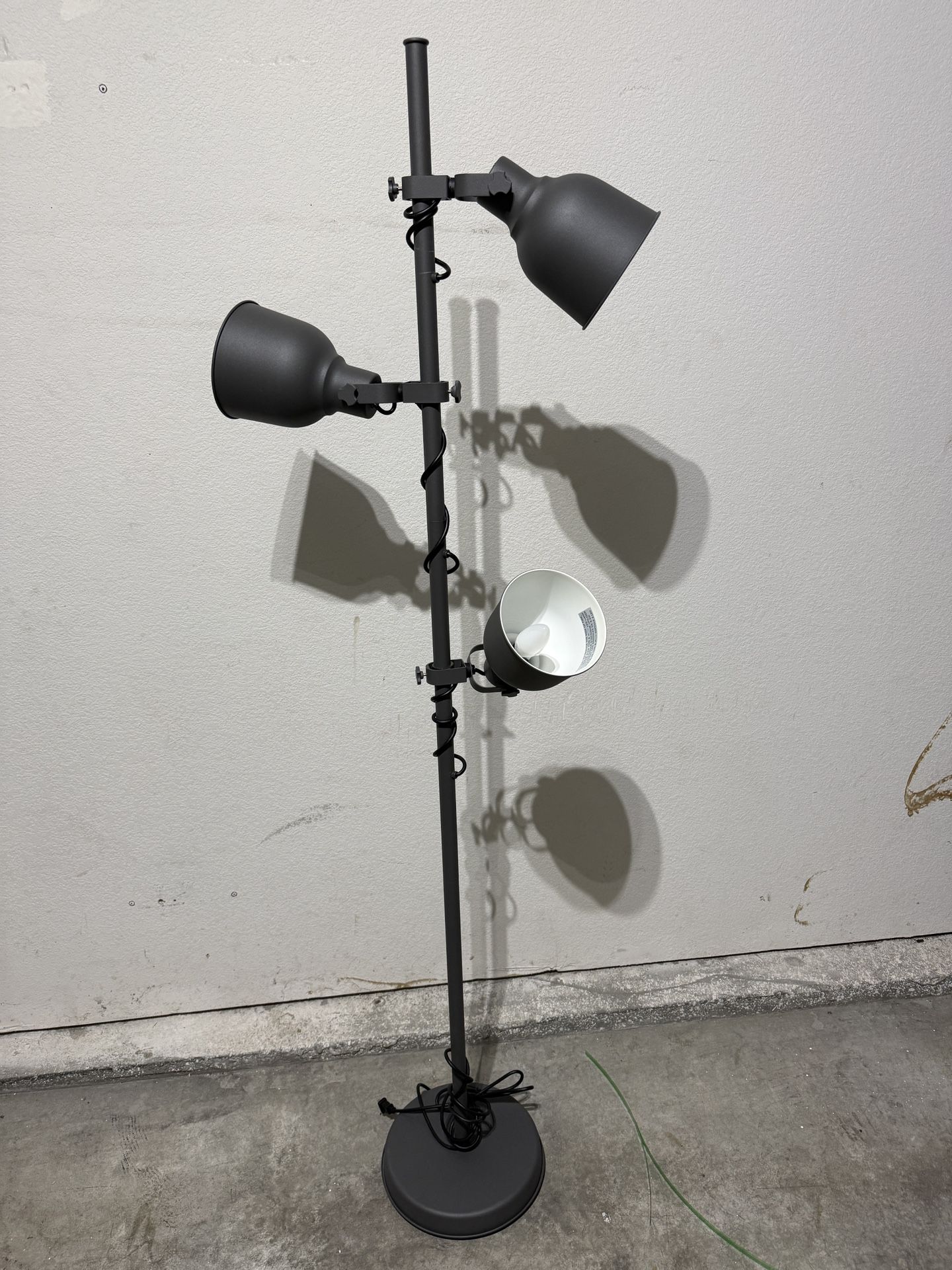 Gray IKEA Hektar Multi Lamp w/ Phillip Hue Bulbs