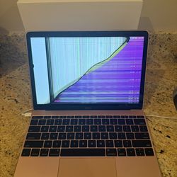 12” MacBook (2017) Rose Gold – 512GB – Broken Screen / Works