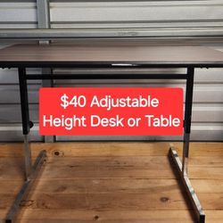 $40 Very Sturdy Adjustable Height Desk  / Table / Work Bench 
