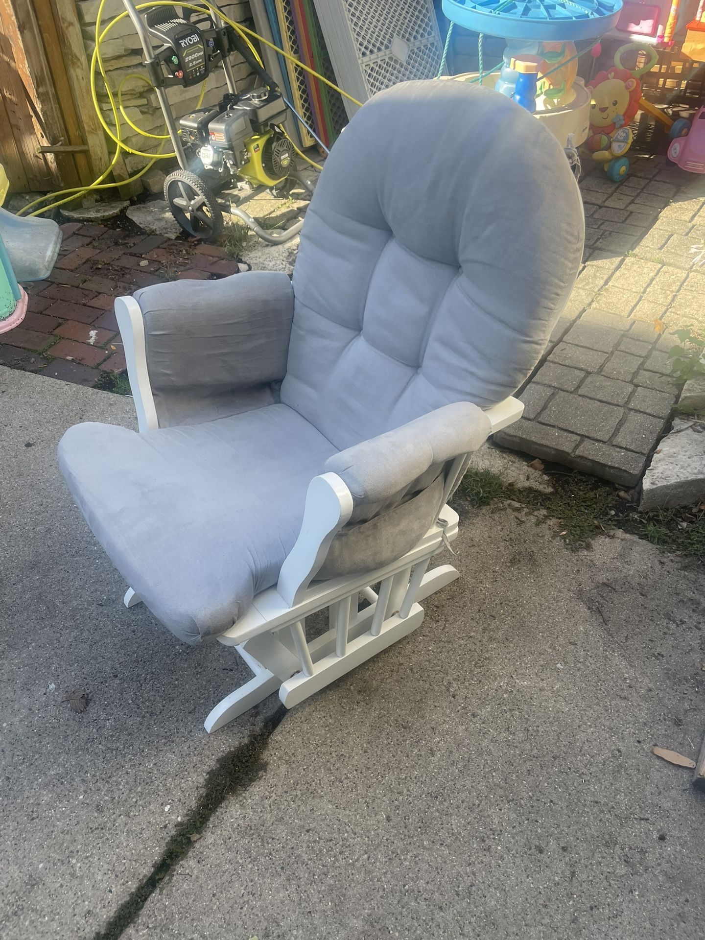 Padded Wooden Rocking/Slider Chair, $30