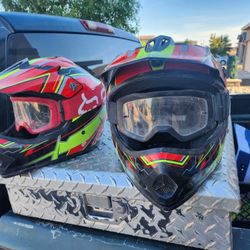 Youth Large ATV Helmets And Googles