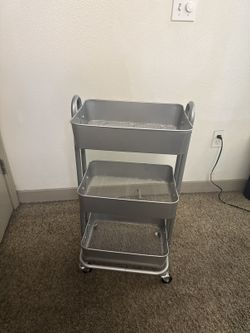 3-Tier Rolling Storage Cart (Silver)