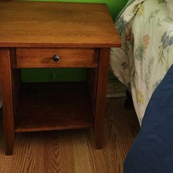 Wooden Side Tables, Dresser, Bed Frame And Mattress