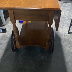 Heywood Wakefield  Vintage Solid  Wood Wagon Wheel table