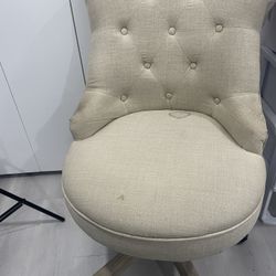 World Market tufted office chair ivory 