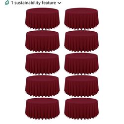 Burgundy Polyester Round Table Covers-27qty.
