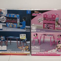 Minnie & Paw Patrol Children's Table Set with Organizer - $55 EACH