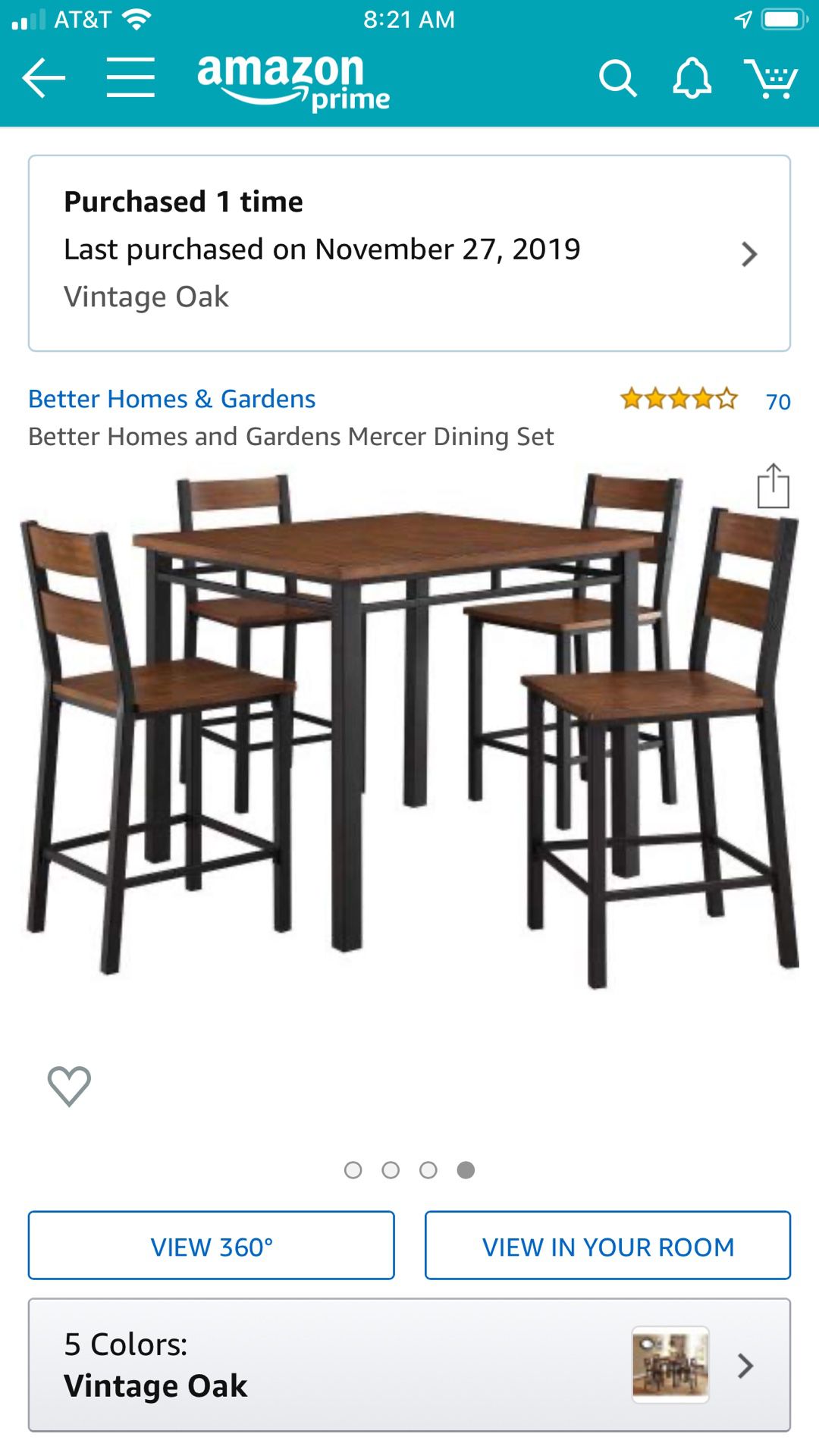 Better Homes dining table