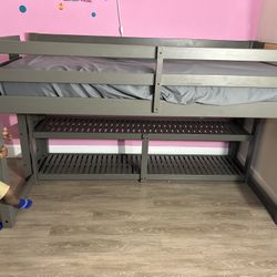 Twin Loft Bed (Grey) 