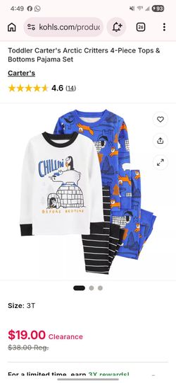 Carters 4 peice Pajama set size 4T