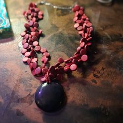 1970's Coconut Wood Vintage Necklace