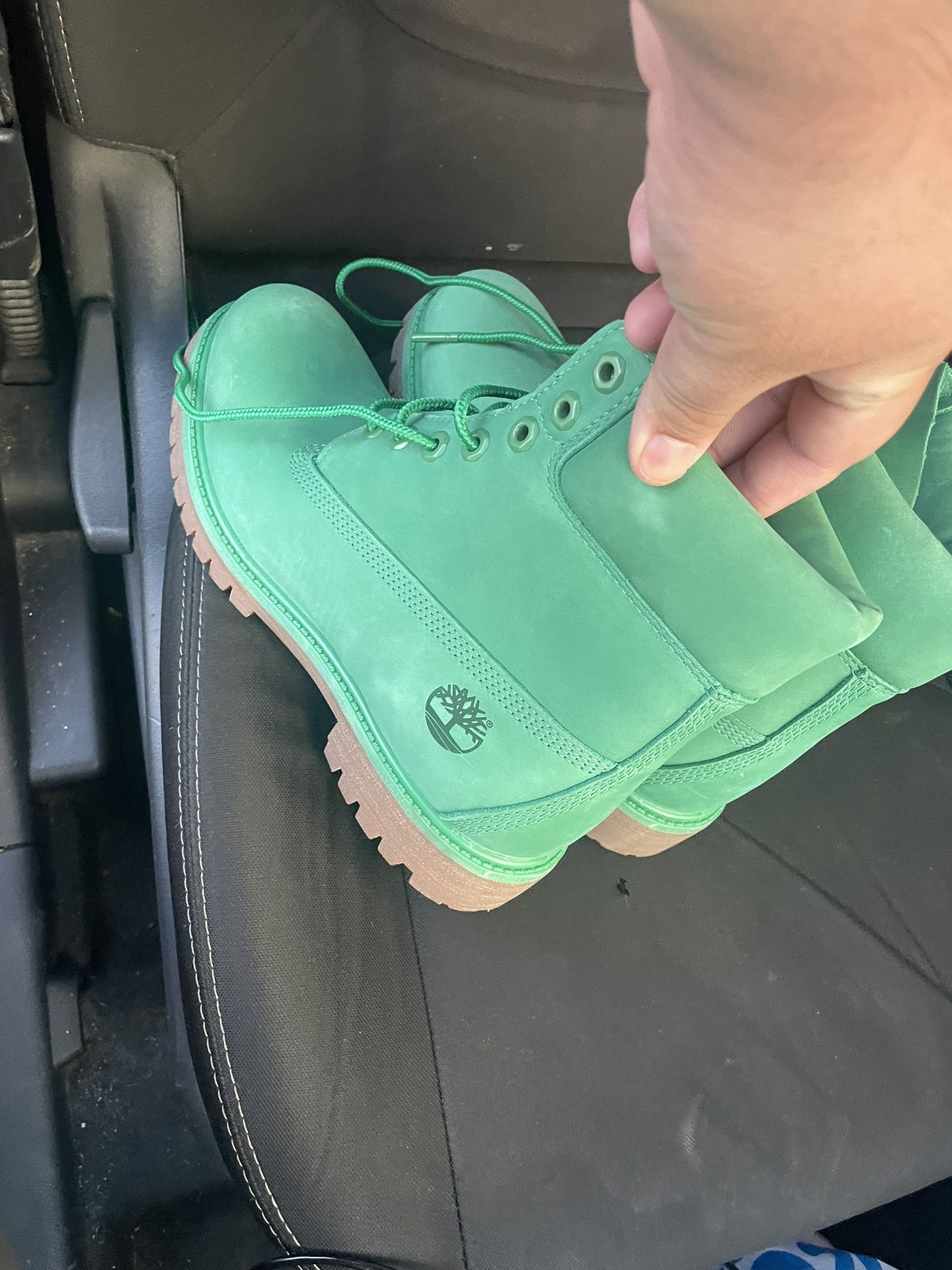 Green Timberland Size 8.5