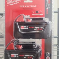 MILWAUKEE RED LITHIUM XC3.0 X2 BATTERY PACK! NEW SEALED $70 FIRM👈