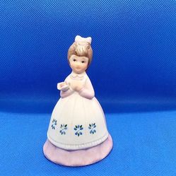VINTAGE PORCELAIN BELL LADY/GIRL W/ROSE "ANDREA BY SADEK