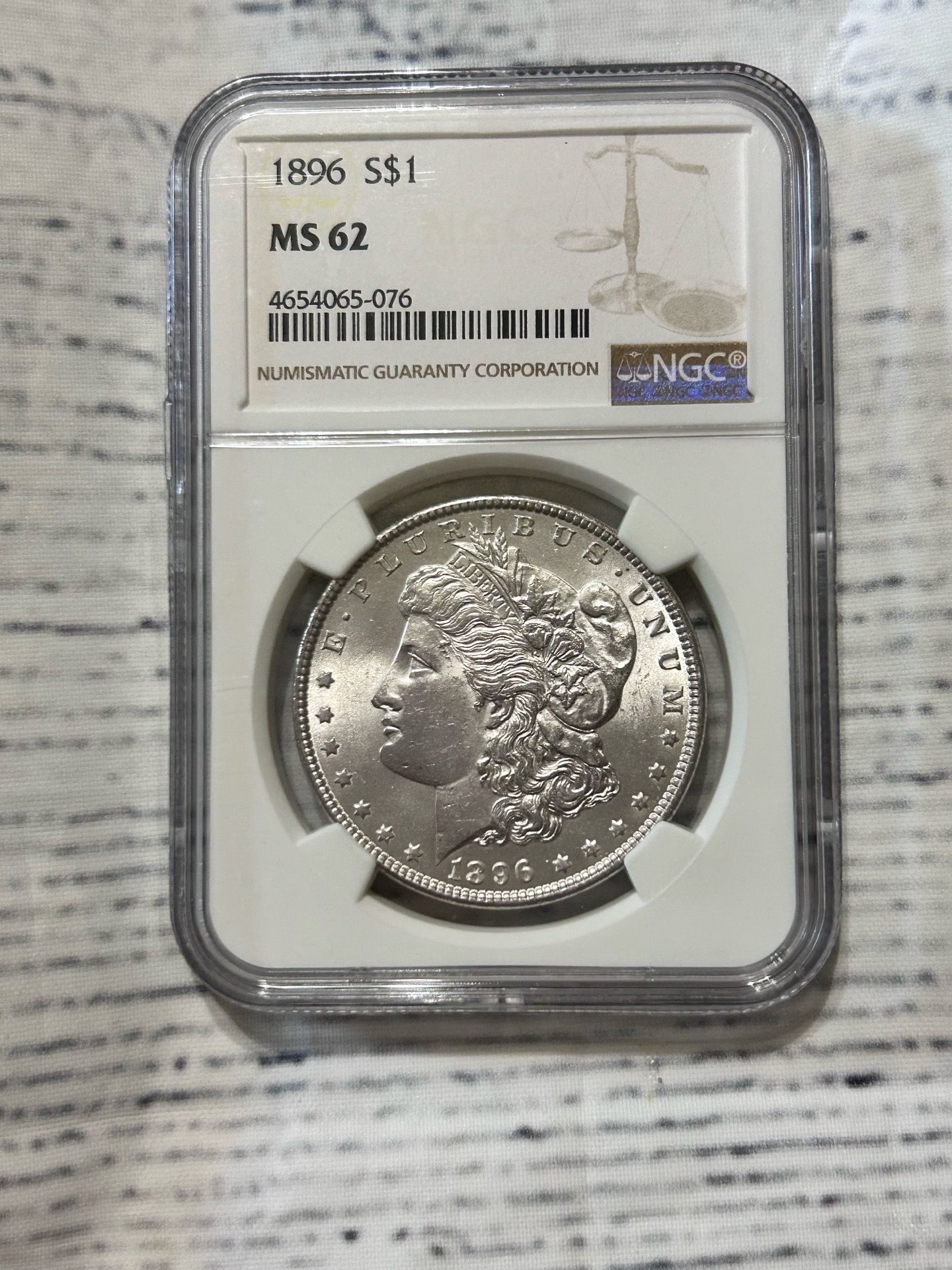 1896 P Morgan Silver Dollar NGC MS62