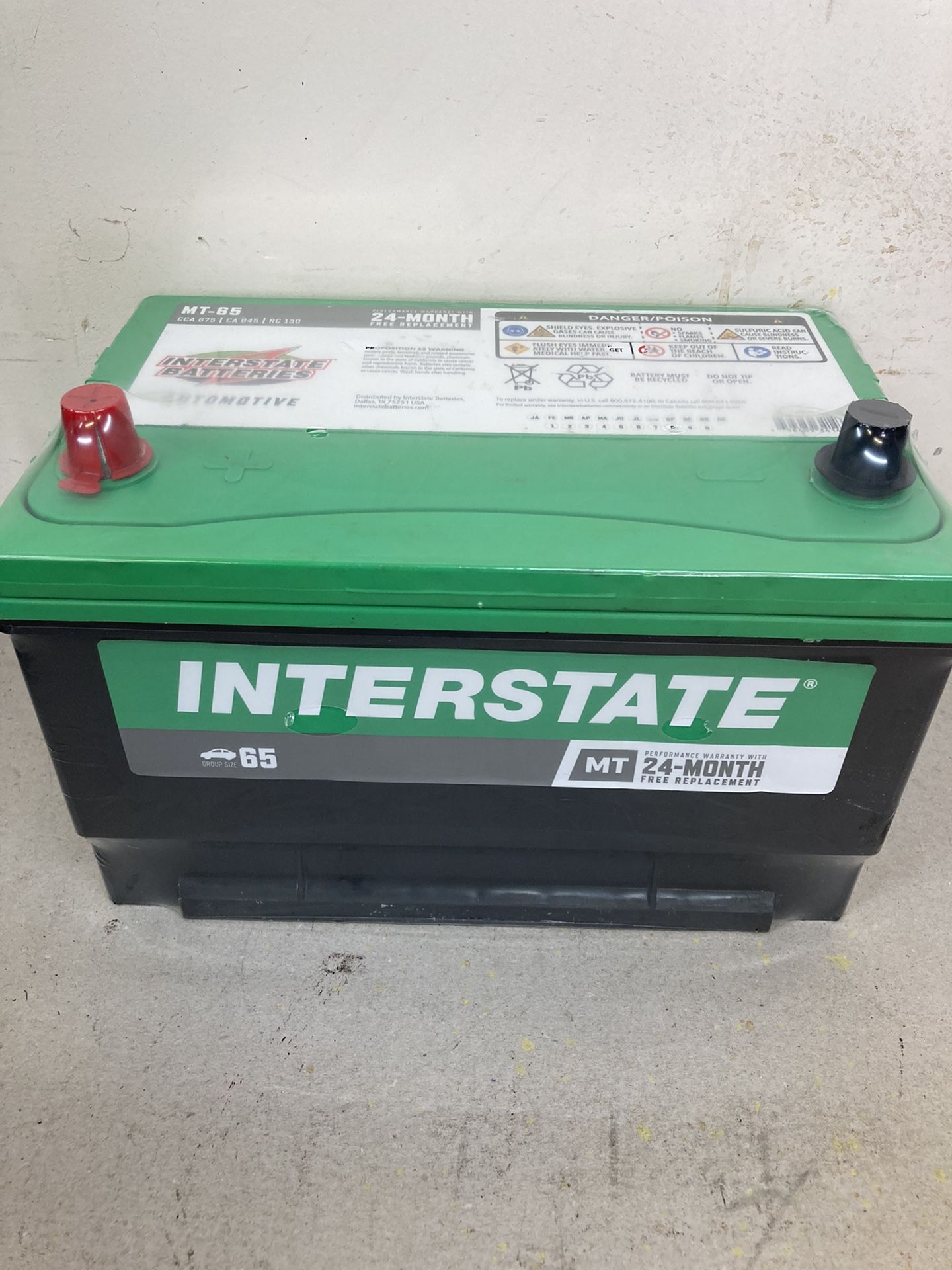 Car battery interstate Megatron high-performance heavy duty size 65 for sale