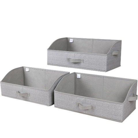 Closet Organizers and Storage, Trapezoid Storage Bins, Fabric Closet Baskets with Handles, Clothing Bins for Shelves, Foldable Storage Baskets for Clo