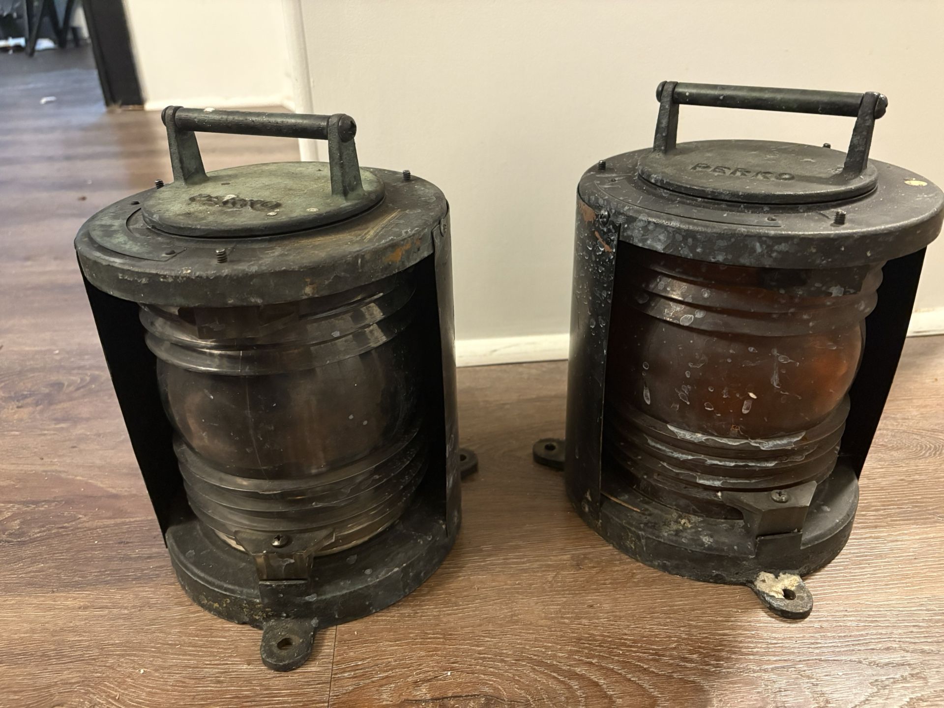 1950s Perk Vintage Brass Navigation Lights 