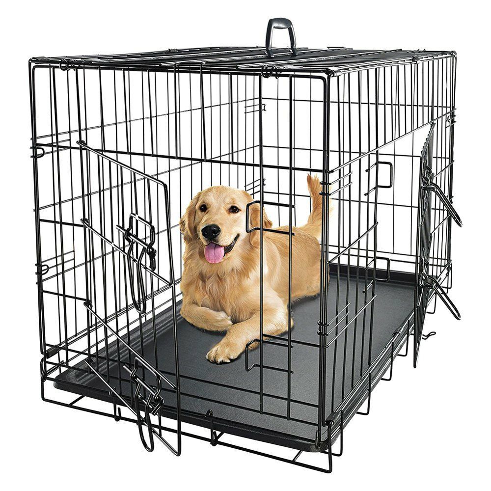 New in box 48x30x32 inches tall large 2 doors foldable dog cage crate kennel for pet up to 100 lbs