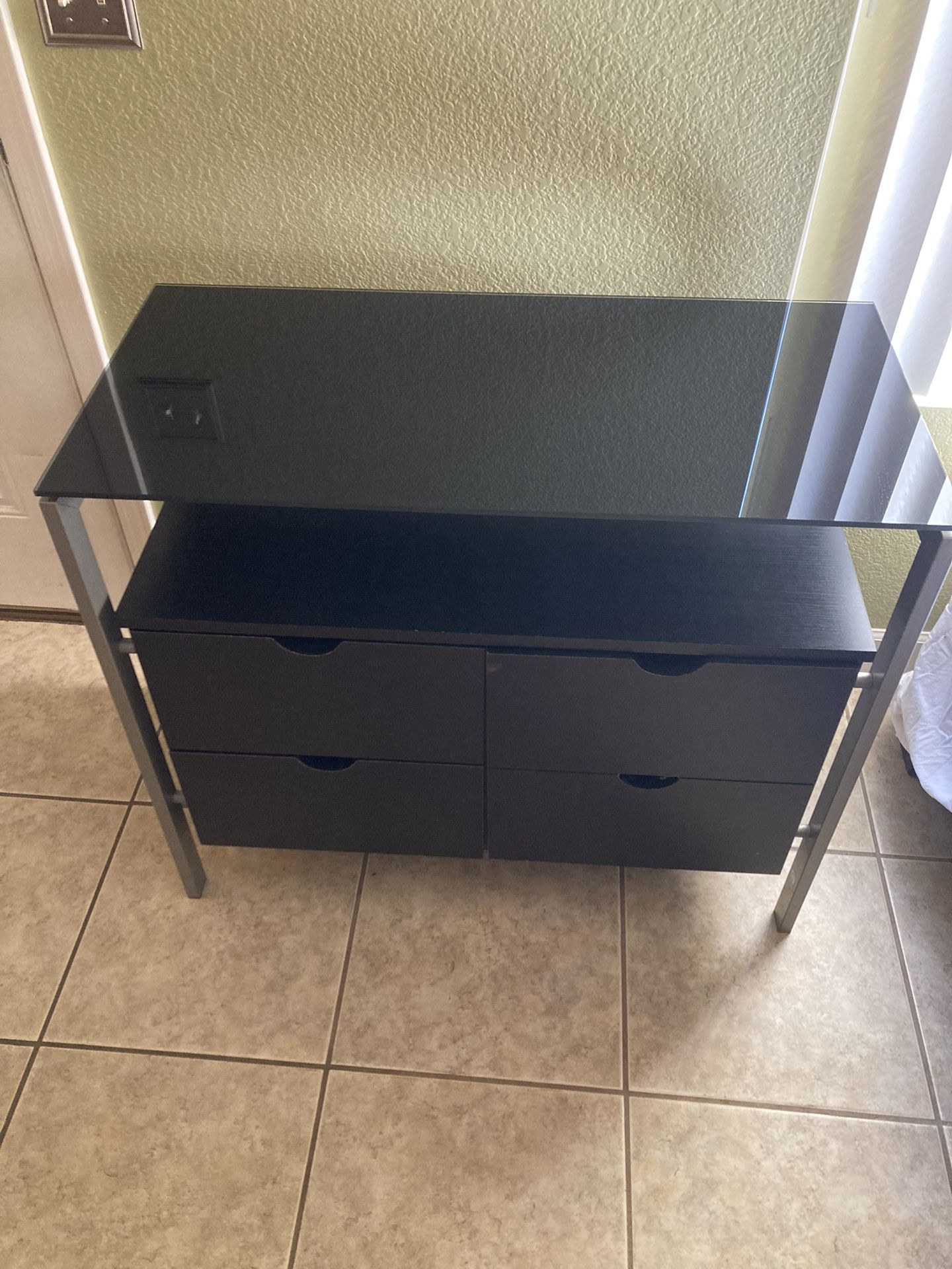 TV Stand, Glass Top Storage, Office, Home